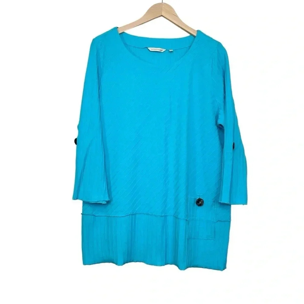 Soft Surroundings Blue Coastal Top Size Large